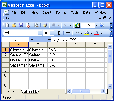 Word spreadsheet